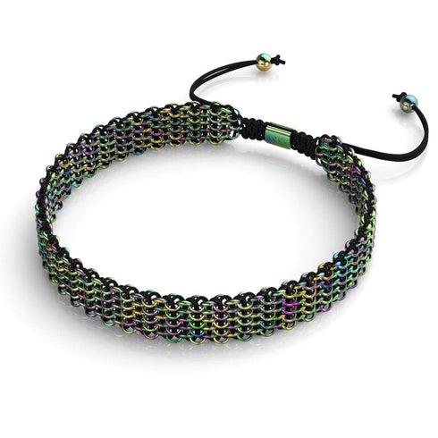 Noir x Argent Licorne | Liens Kismet | Collier ras du cou de luxe